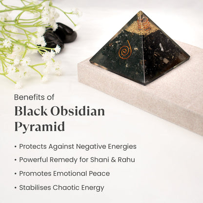 Black Obsidian Resin Pyramid