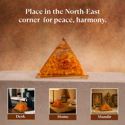 Citrine Resin Pyramid