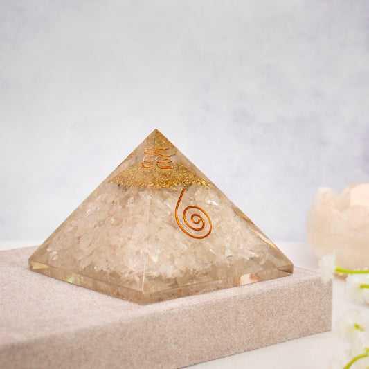 Clear Quartz Resin Pyramid