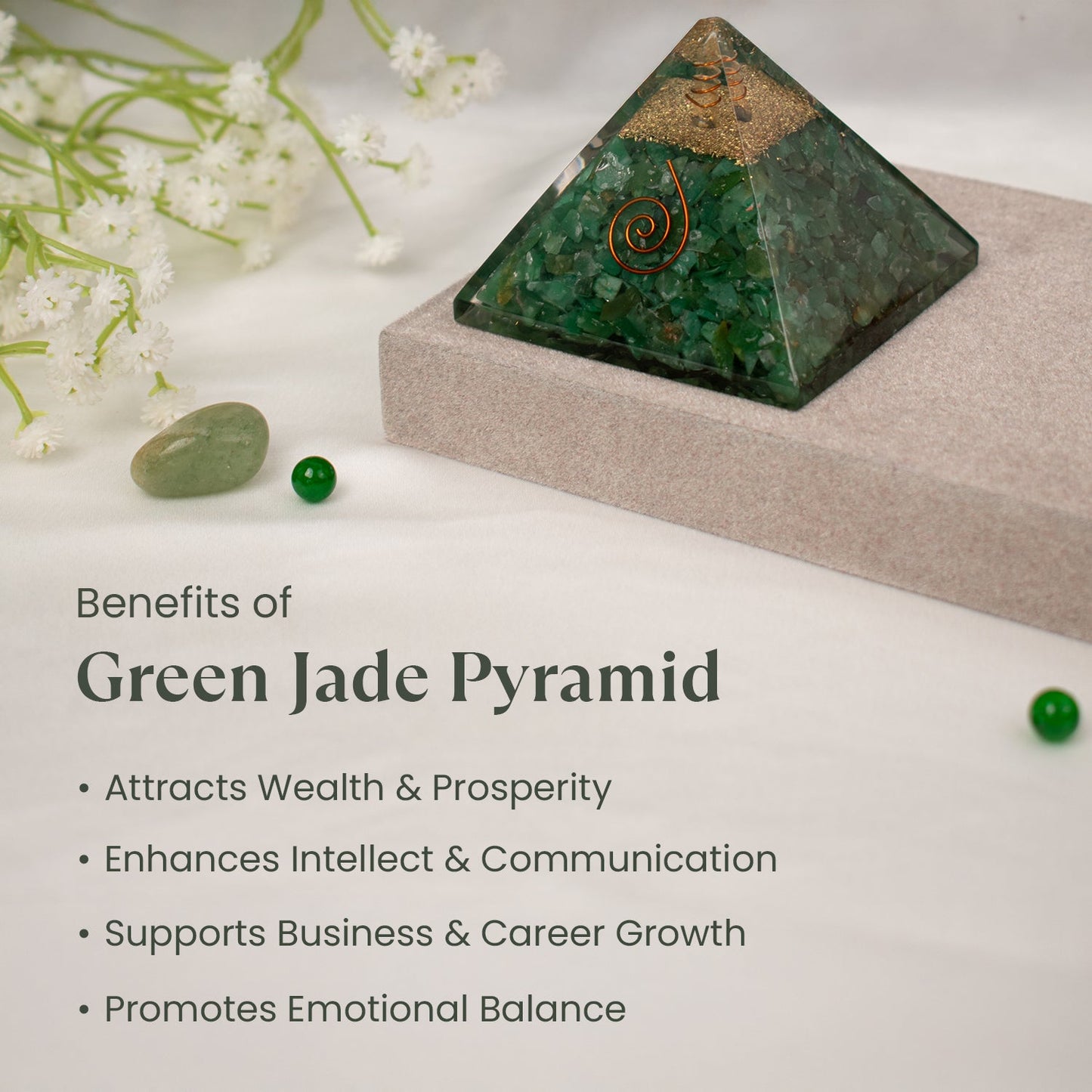 Green Jade Resin Pyramid