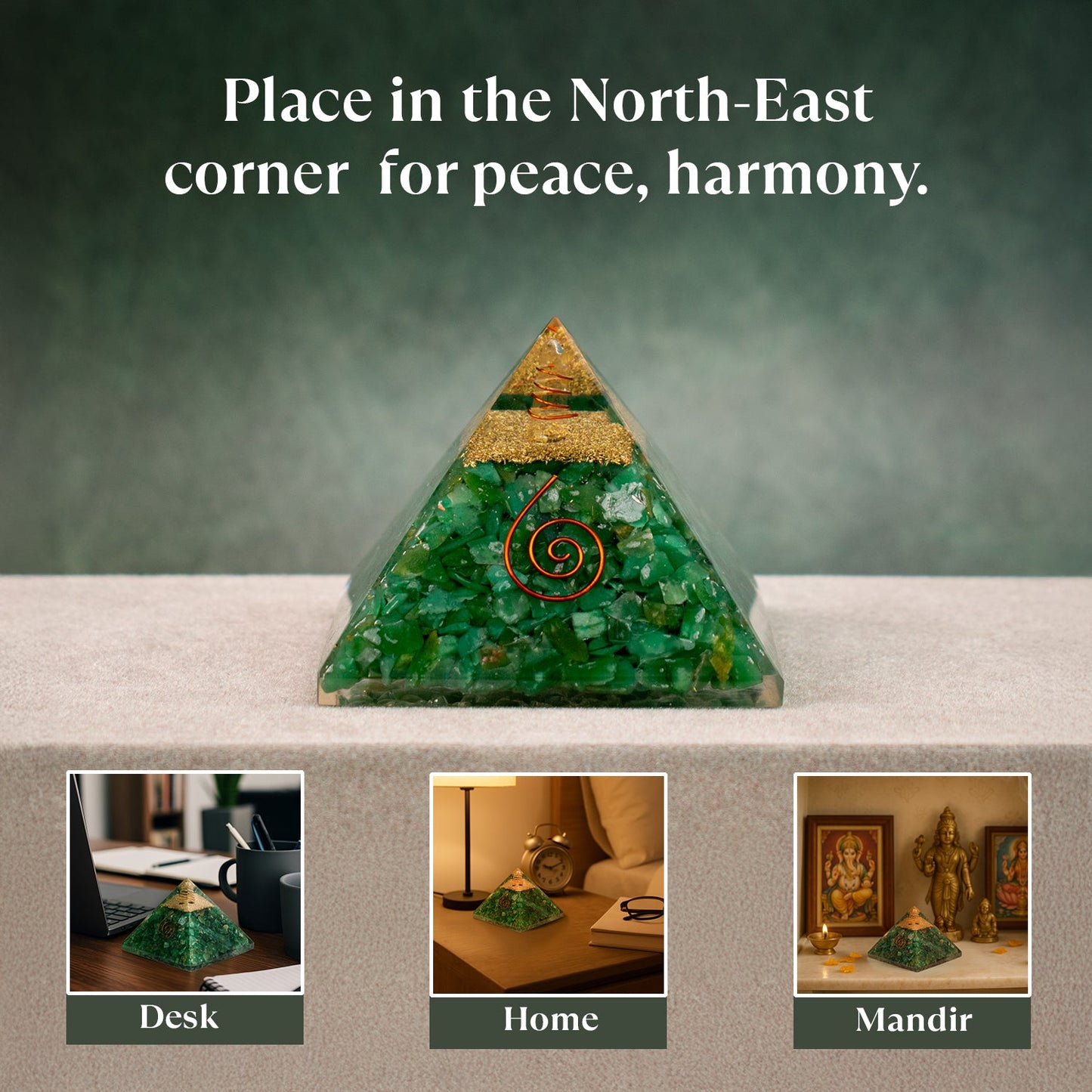 Green Jade Resin Pyramid