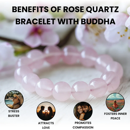 Rose Quartz Bracelet with Buddha Small