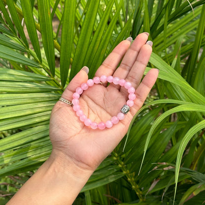 Rose Quartz Bracelet with Buddha Small