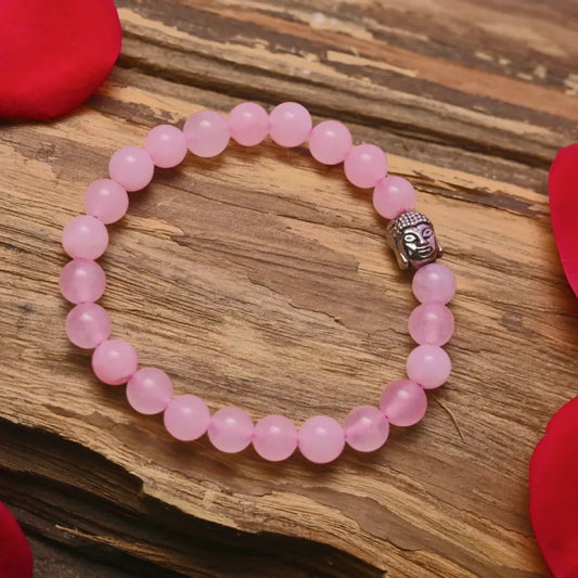 Rose Quartz Bracelet with Buddha Small