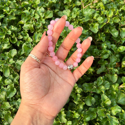 Rose Quartz Bracelet with Buddha Small